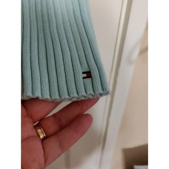 Tommy Hilfiger 1/4 Snap Pullover Sweater Medium Knit Embroidered Spellout Logo - Picture 5 of 9